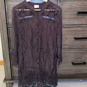 Brown Intimately by Free People Brown silk tunic- (sorry about the wrinkles!)